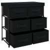 Storage Cabinet with 6 Drawers 55x29x55 cm Steel – Black