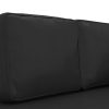 Chaise Lounge with Cushions and Bolster Faux Leather – Black
