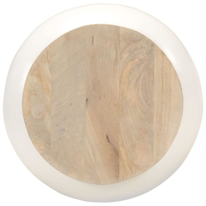 Coffee Table 68x68x30 cm – White, Solid Mango Wood