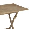 Folding Garden Table 120x70x75 cm Solid Wood Teak – Grey