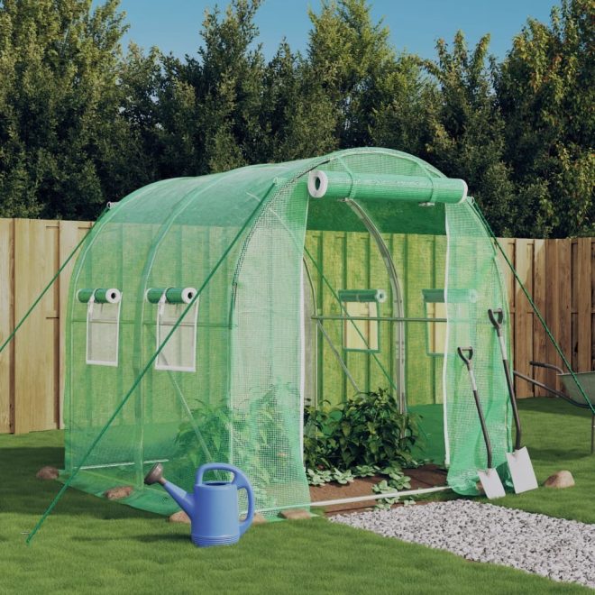 Greenhouse with Steel Frame 4 m² 2x2x2 m – Green