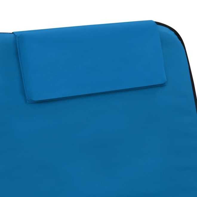 Folding Beach Mats 2 pcs Steel and Fabric – Blue
