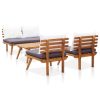 Garden Lounge Set with Cushions Solid Wood Acacia – Bench + 2X Armchair + Table