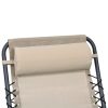 Deck Chair Headrest 40×7.5×15 cm Textilene – Cream