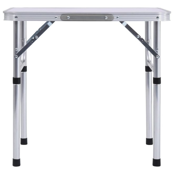 Folding Camping Table Aluminium 60×45 cm – White