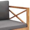 Garden Chair with Cushions Solid Teak Wood – Grey