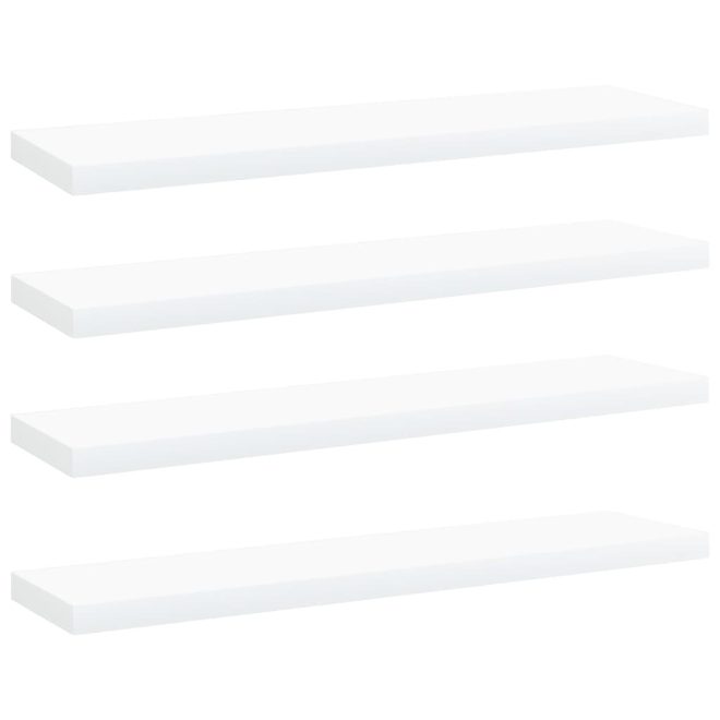 Bookshelf Boards White Engineered Wood – 40x10x1.5 cm, 4