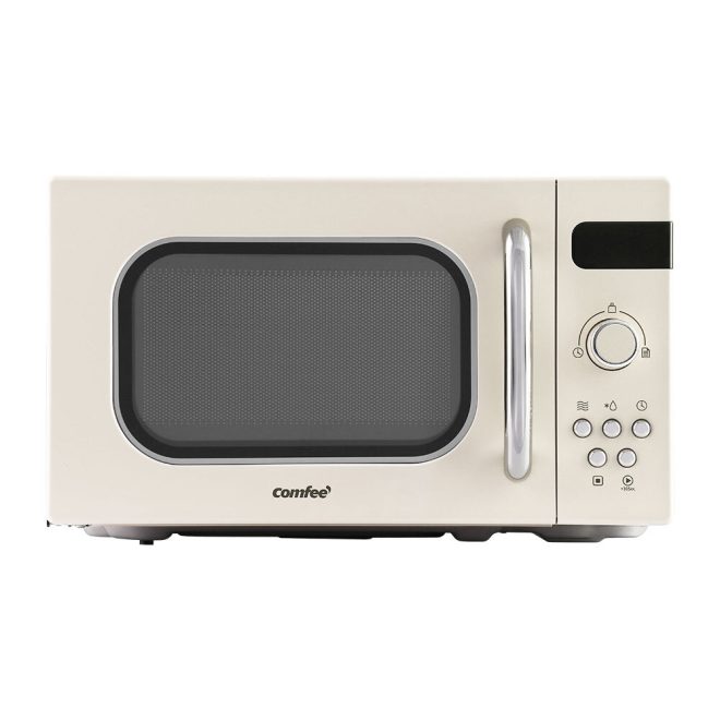 20L Microwave Oven 800W Countertop Benchtop Kitchen 8 Cooking Settings. – Cream