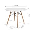 Dining Table 4 Seater Round Replica DSW Eiffel Kitchen Timber White – 100×73 cm