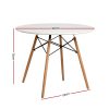 Dining Table 4 Seater Round Replica DSW Eiffel Kitchen Timber White – 90×73 cm