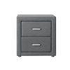 Hythe PVC Leather Bedside Table – Grey