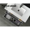 900mm Bathroom Vanity Cabinet Basin Unit Sink Storage Wall Mounted – Cement and White