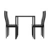 Dining Chairs and Table Dining Set Wooden Top Black