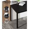 Dining Chairs and Table Dining Set Wooden Top Black