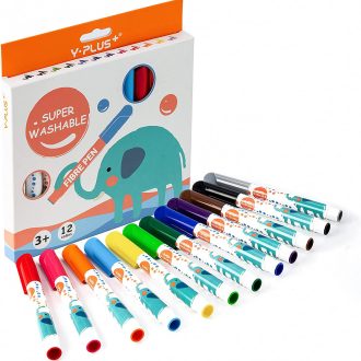 Elephant Watercolor JUMBO Markers Non-Toxic Fabric Markers for Coloring and Art Supplies