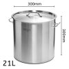 Dual Burners Cooktop Stove, 21L Stainless Steel Stockpot 30cm and 30cm Induction Casserole