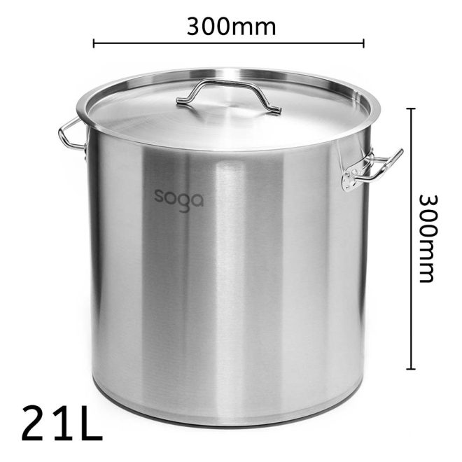 Dual Burners Cooktop Stove, 21L Stainless Steel Stockpot 30cm and 30cm Induction Casserole