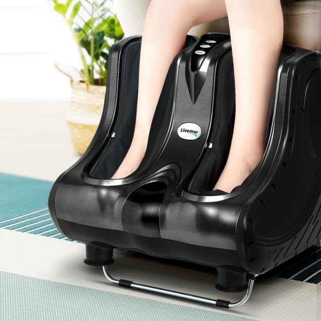 Foot Massager Ankle Calf Leg Massagers Shiatsu Kneading Rolling – Black