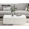 Modern Coffee Table 4 Storage Drawers High Gloss Living Room Furniture – White