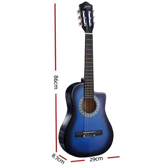 34″ Inch Guitar Classical Acoustic Cutaway Wooden Ideal Kids Gift Children 1/2 Size – 34″ Blue