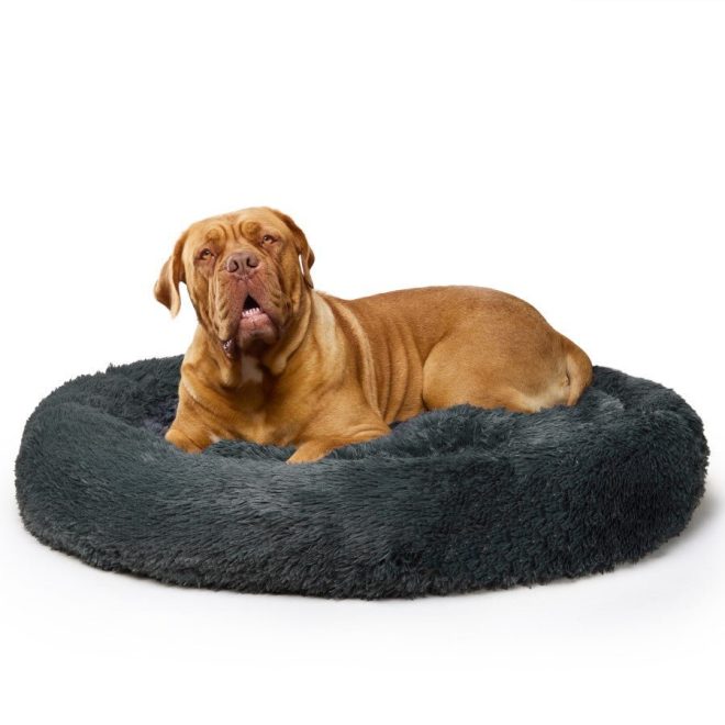 Fur King “Nap Time” Calming Dog Bed – XL, Brindle