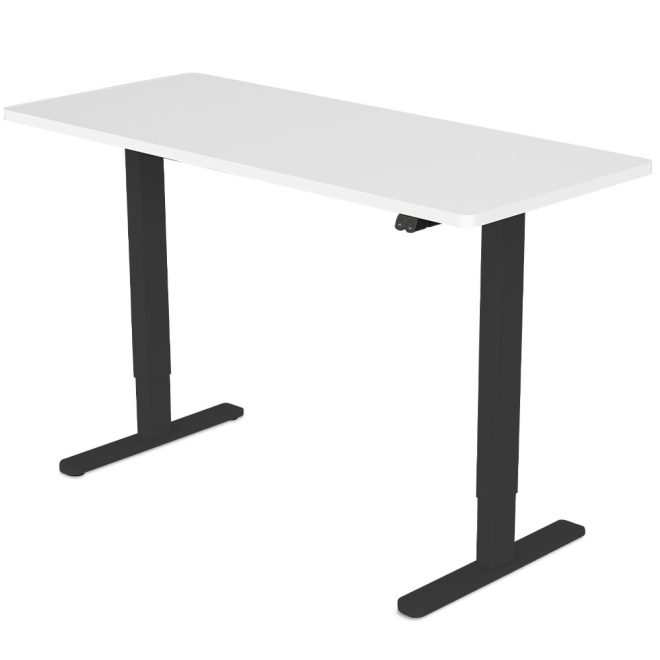 FORTIA Sit Stand Standing Desk, 72-118cm Height Adjustable, 70kg Load, Frame – 120×60 cm, Black