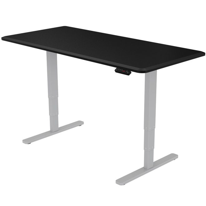 FORTIA Standing Desk 62-128cm Height, 2 Motors, 120KG Load, Frame – 150×70 cm, Black