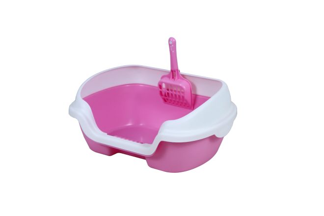 Small Portable Cat Rabbit Toilet Litter Box Tray with Scoop – Blue