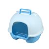 Portable Hooded Cat Kitten Toilet Litter Box Tray House with Handle and Scoop – Green