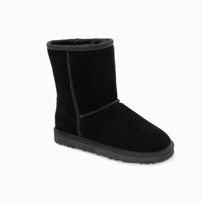 Ugg Boots Genuine Australian Sheepskin Unisex Short Classic Suede (Black) – 35