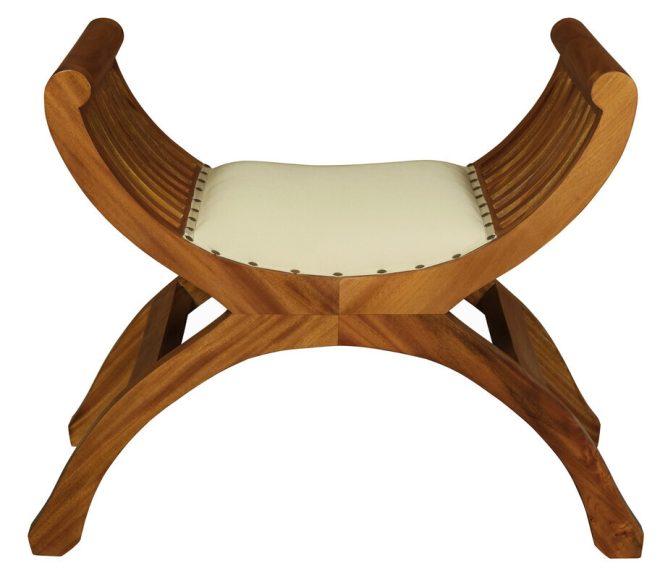 Single Seater Upholstered Stool – Chocolate