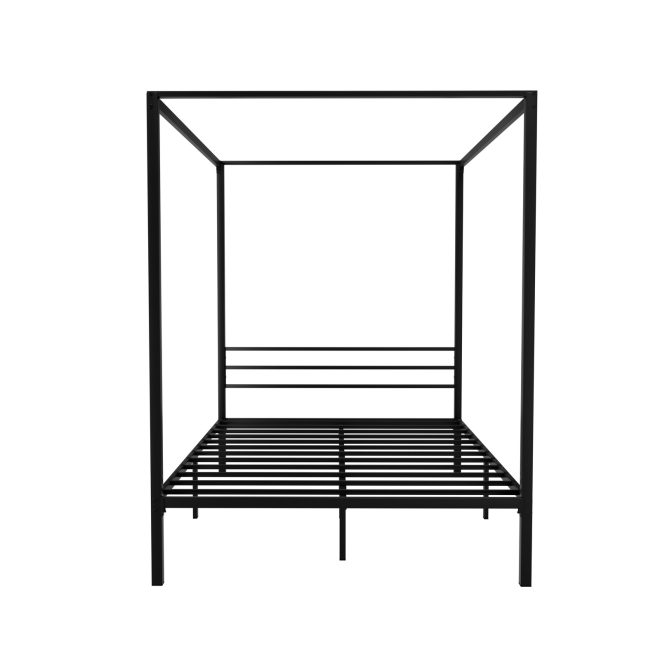Bed Frame Metal Four-poster Platform Base Black POCHY – DOUBLE