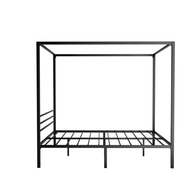 Bed Frame Metal Four-poster Platform Base Black POCHY – DOUBLE