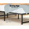 Bed Frame Metal Platform Bed Base Mattress Black TINO – DOUBLE