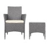 3 Piece Wicker Outdoor Furniture Set – Grey