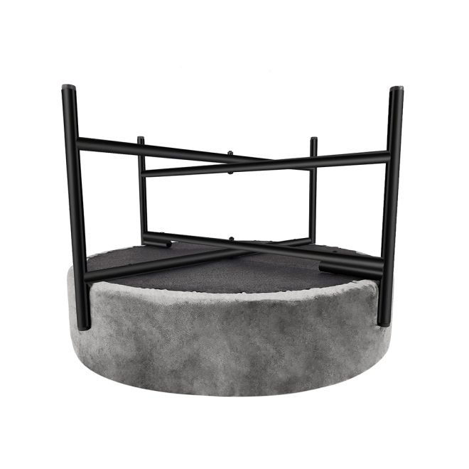 Foot Stool Ottoman Footstool Velvet Accent Chair Round Dressing Vanity. – Grey