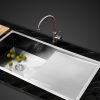 Stainless Steel Kitchen Sink Under/Top/Flush Mount Silver – 96x45x20.5 cm