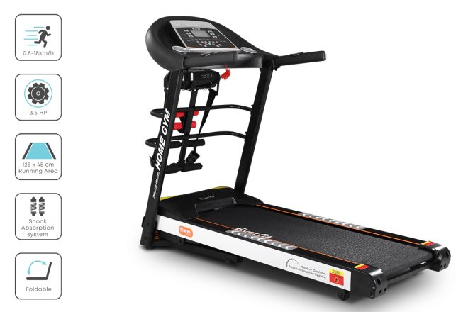 Electric Treadmill 45cm Incline Running Home Gym Fitness Machine Black – Model 2