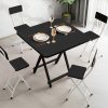 Black Dining Table Portable Square Surface Space Saving Folding Desk Home Decor – 1