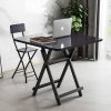Black Dining Table Portable Square Surface Space Saving Folding Desk Home Decor – 1