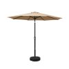 Outdoor Umbrella 2.7m Base Beach Pole Garden Tilt Sun Patio UV – Beige