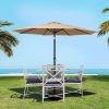 Outdoor Umbrella 2.7m Base Beach Pole Garden Tilt Sun Patio UV – Beige
