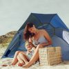 Havana Outdoors Beach Umbrella 2.4M Outdoor Garden Beach Portable Shade Shelter – Blue
