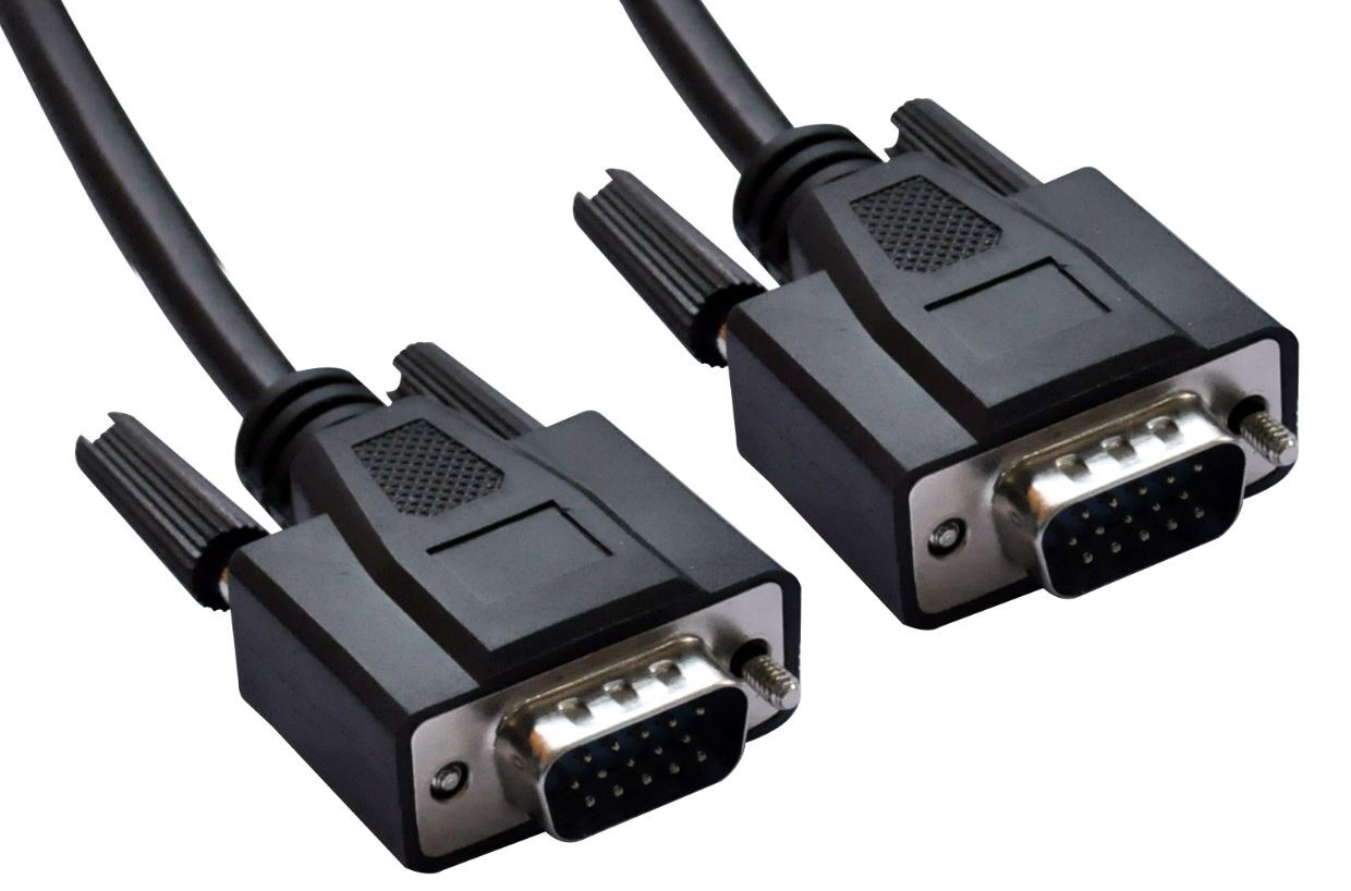 ASTROTEK VGA Cable 15 pins Male to 15 pins Male for Monitor PC Molded Type Black CB8W-RC-3050F CBAT-VGA-MM – 10M