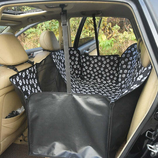 Waterproof Pet Car Seat Cover Hammock With Mesh Window – Black