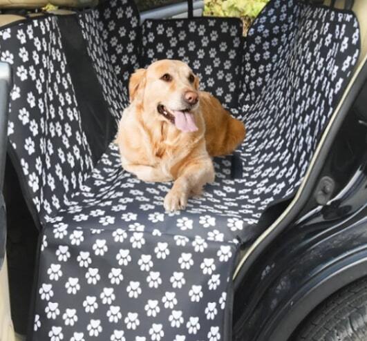 Waterproof Pet Car Seat Cover Hammock With Mesh Window – Black