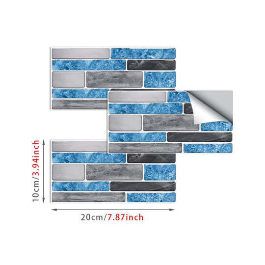 9PCS Mosaic Marble Bricks Self-adhesive Bathroom Kitchen Wall Tile Sticker – Raven Sky