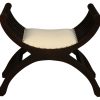 Single Seater Upholstered Stool – Chocolate