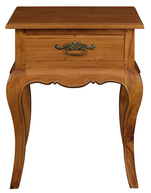 French Provincial 1 Drawer Lamp Table – Light Pecan
