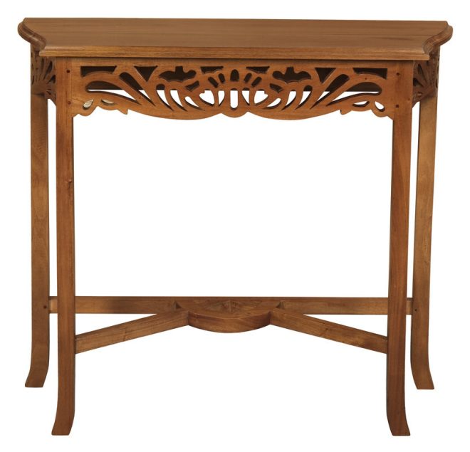 Sierra Carved Sofa Table – Light Pecan